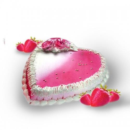 Strawberry heart shape cake