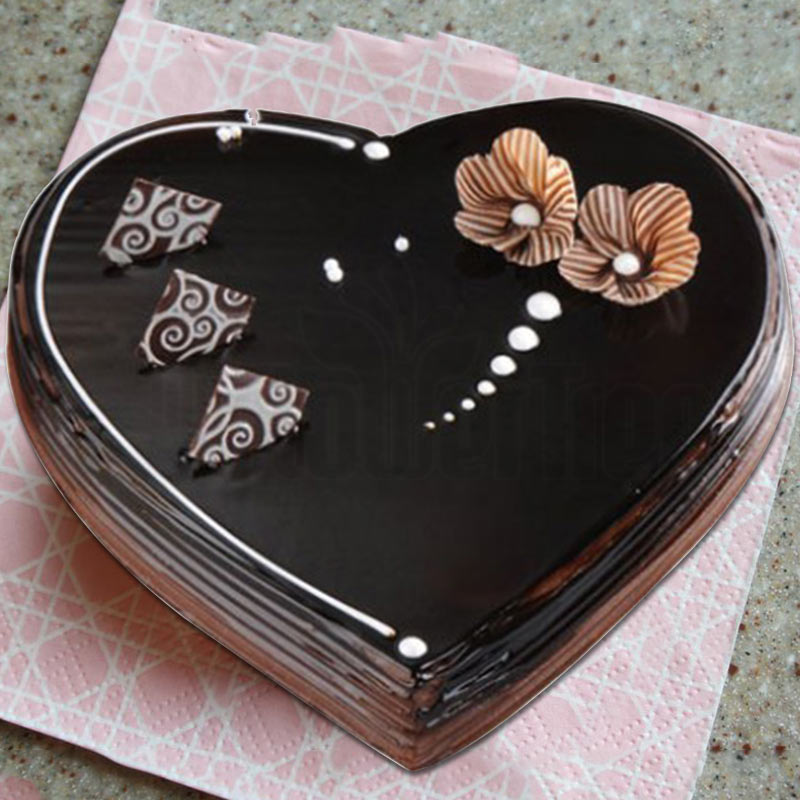 Heart shaped truffle cake  