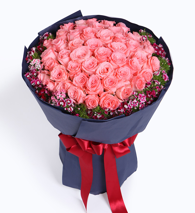 100 tender pink rose bouquet