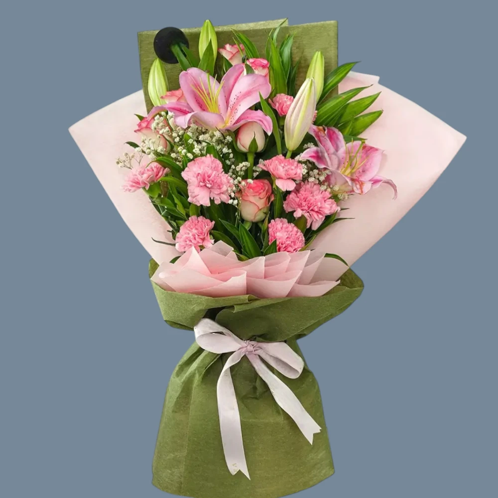 Lily carnation & rose bouquet
