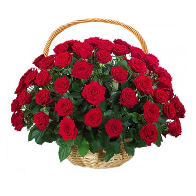 Red rose basket