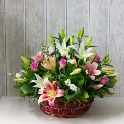 Colourful flower basket