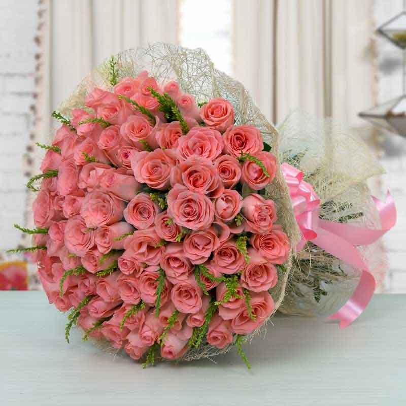 100 pink roses