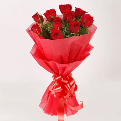 10 red rose bouquet