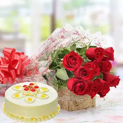 Rose and cake combo