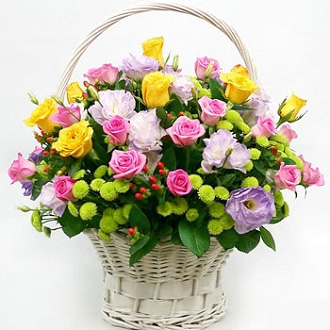 Basket of mix roses
