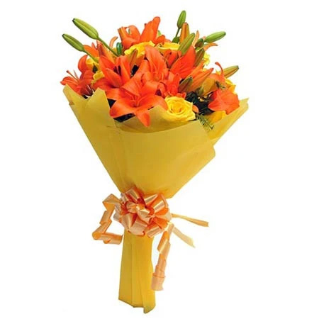 Orange and yellow lilies